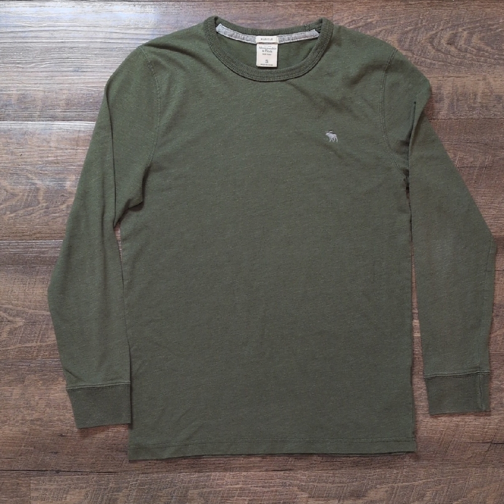 Abercrombie And Fitch Green Long Sleeve Muscle Tee